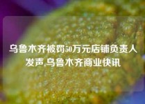 乌鲁木齐被罚50万元店铺负责人发声,乌鲁木齐商业快讯